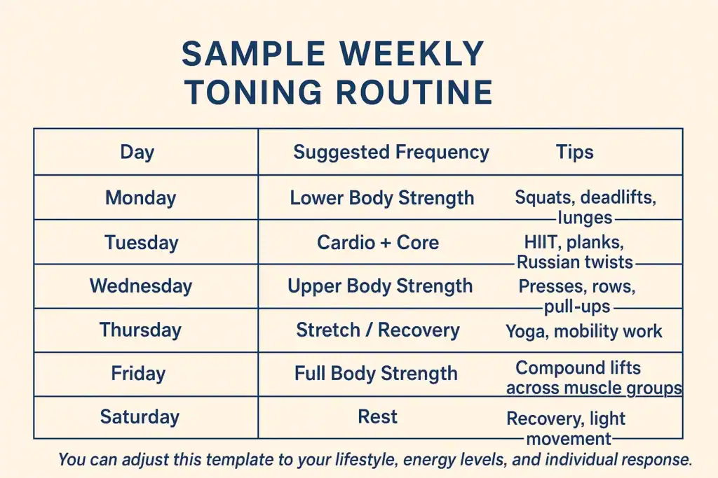Achieving the Perfect Tone: How Often Should You Exercise for Results? 4 Weekly exercise Scottish plan graphic