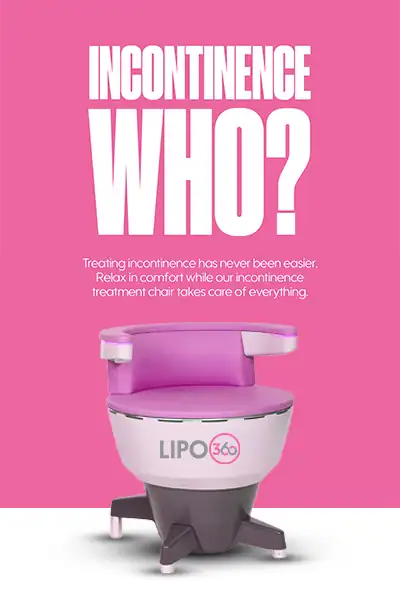 LIPO360 EMS Chair Can Help with Urinary Incontinence 2 Image of a urinary incontinence treatment seat Scottish