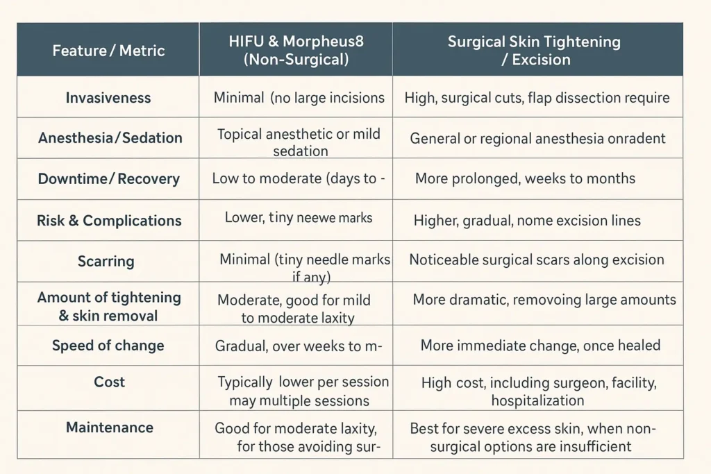 The Science of Skin Tightening 2 Table of skin tightening Scottish benefits compared to surgical options
